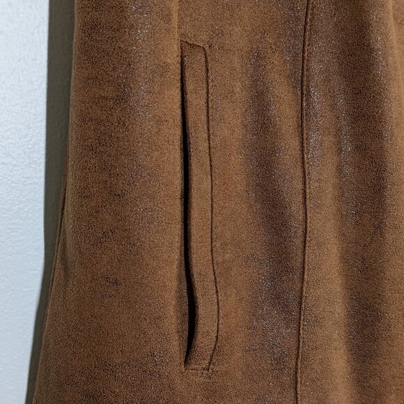 Chico's faux suede vest brown size small 4 - Picture 5 of 11